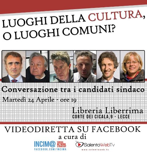 Diretta dell'incontro tra i candidati sindaco di Lecce sul tema "Luoghi della cu