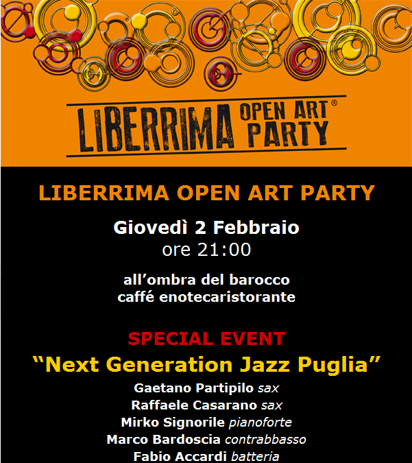 2 febbraio alle 21,00: Libreria Liberrima presenta “Next Generation Jazz Puglia”