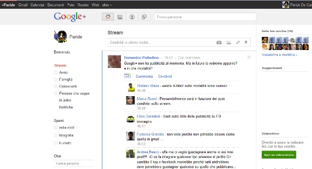 schermata google+