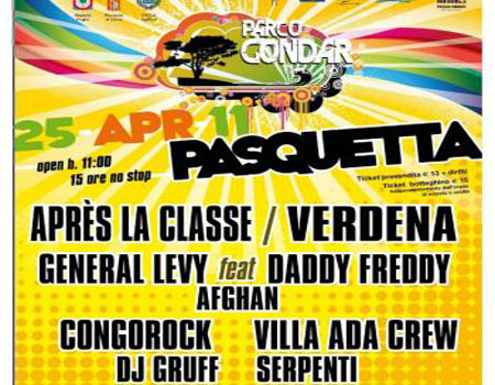 Pasquetta 2011 al Parco Gondar: in concerto Verdena, Apres La Classe, Daddy Fred