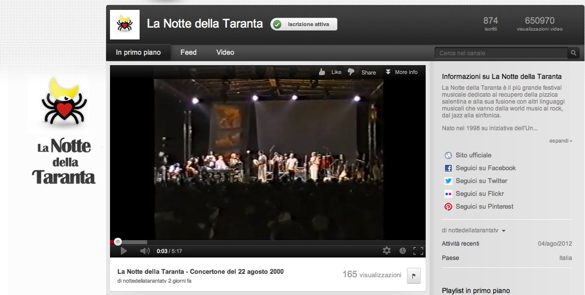 SalentoWebTv e La Notte della Taranta SalentoWebTv e La Notte della Taranta