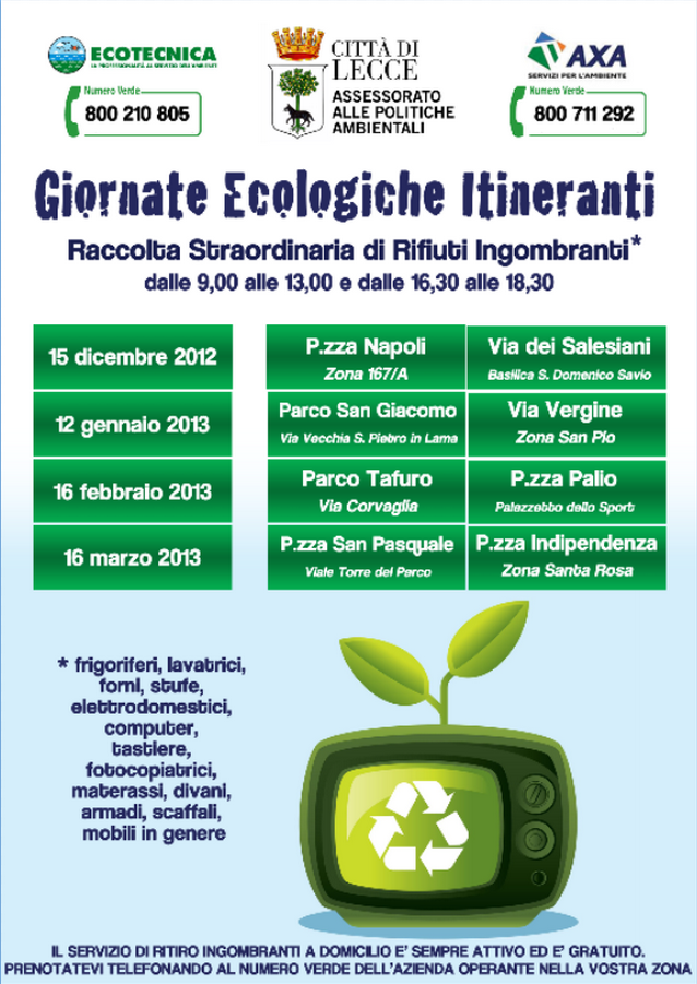 15 dicembre 2012: prima Giornata Ecologica Itinerante 15 dicembre 2012: prima Giornata Ecologica Itinerante