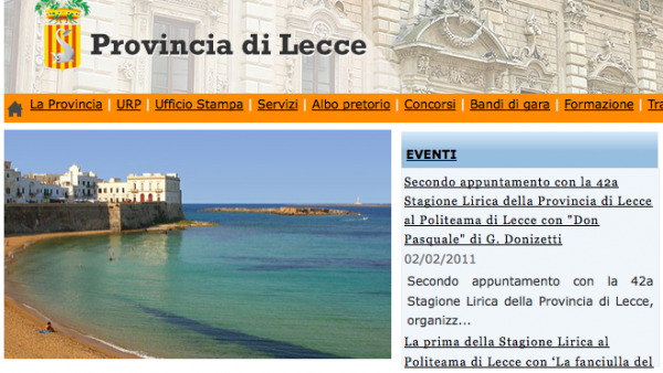 Cosa va e cosa non va nel nuovo portale della Provincia di Lecce