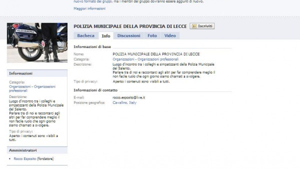 Facebook Polizia Municipale 