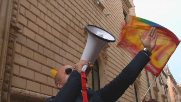 protesta dei precari Asl alla Provincia