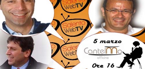 La slide del confronto elettorale Talk show con Tondo, Congedo e Maniglio