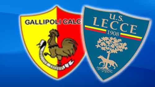 I loghi delle due squadre salentine Gallipoli Lecce del 27 marzo