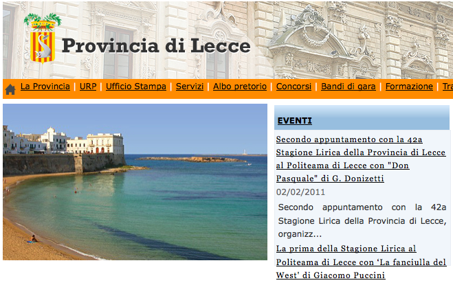 Cosa va e cosa non va nel nuovo portale della Provincia di Lecce