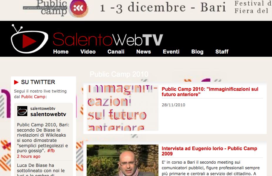 SalentoWebTv al Public Camp di Bari Festival dell'Innovazione public camp
